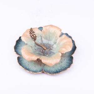 Quest Gift & Design. Floral Decorative Plate Studded with Rhinestones