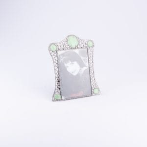 Silverado. Silver Photo Frame with Green Studs