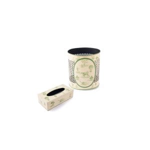 Idée Art Exclusive Collection. A Set of Vintage Tissue Box & Wastebasket