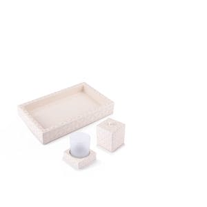 Mike + Ally. Beige Bathroom Accessories Set. 3 Pieces