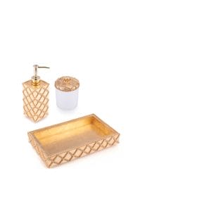 Mike + Ally. Crystal Bathroom Accessories Set. 3 Pieces