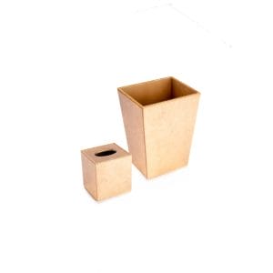 Mike + Ally. A Set of Gold Wastebasket & Tissue with Crystal Trim