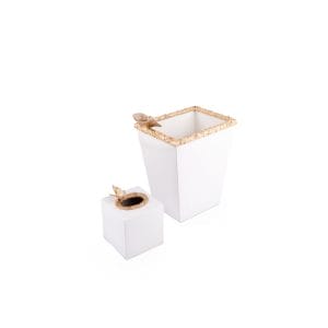 Jay Strongwater. A set of Wastebasket & Tissue Box Studded with Swarovski