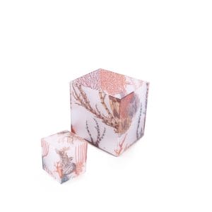 Oggetti. A Set of Neptune Tissue Box & Wastebasket Featuring Coral Life