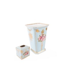 Mangani 1958. A set of Porcelain Wastebasket & Tissue Box
