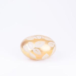 Correia Art Glass. Crystal Gold Round Vase. Large Size