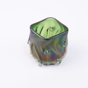 Lundberg Studios. Green Twist Glass Vase. Small Size