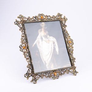 Jay Jayson's. Picture Frame Designed with Amber Crystals. Large Size