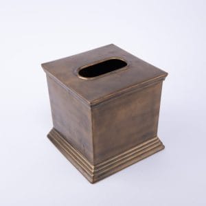 Paradigm Trends. Antique Brass Tissue Box. Medium Size