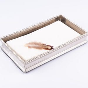 Isabella Adams Designs. Towel Tray Studded with Crystals. Medium Size