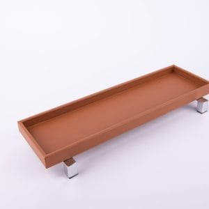 Pinetti. Brown Rialto Leather Tray. Medium Size