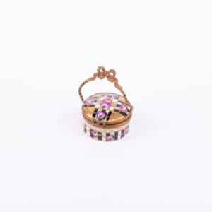 Idée Art Exclusive. Porcelain Box with Floral Illustration. Small Size