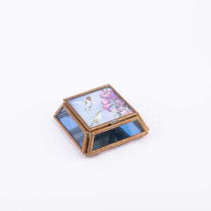 Idée Art Exclusive. Glass Souvenir Box with Birds Illustration. Small Size