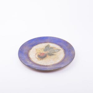 Idée Art Exclusive. Glass Decorative Plate with Fruit Illustration. Medium Size