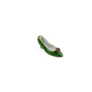 Idée Art Exclusive. Green Porcelain Figurine with Shoe Design. Small Size
