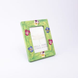 Idée Art Exclusive. Green Wooden Picture Frame with Flowers. Medium Size