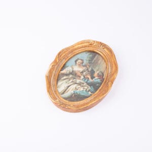 Idée Art Exclusive. Hand-painted Victorian Style Tableau Encased in A Wooden Frame. Small Size
