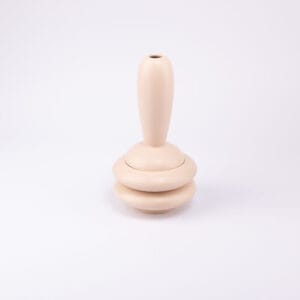 Idée Art Exclusive. Set of Beige Porcelain 2 Ashtrays with Lid. Medium Size