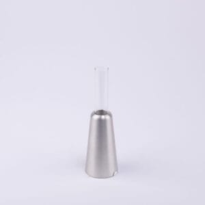 Idée Art Exclusive. Glass Vase with Hierarchical Metal Base. Small Size