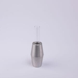 Idée Art Exclusive. Glass Vase with Cylindrical Metal Base. Small Size