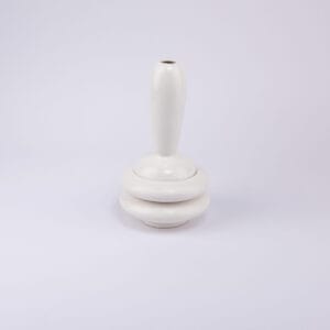 Idée Art Exclusive. Set of White Porcelain 2 Ashtrays with Lid. Medium Size