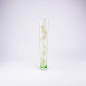 Idée Art Exclusive. Green Glass Vase in a Cylindrical Shape. Small Size