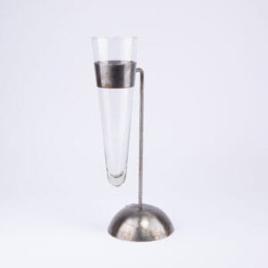 Idée Art Exclusive. Glass Vase with High-end Metal Base. Large Size