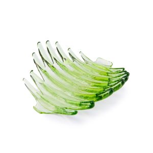Hudson Beach Glass. Green Crystal Decorative Plate. Large Size