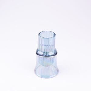 Idée Art Exclusive. Blue Handmade Crystal Vase with a Long Base. Small Size