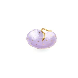 Design Sophie Villepigue. Porcelain Decorative Plate in Purple Polka Dot Design. Small Size