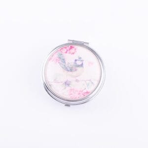 Natasha Farina Paris. Pink Purse Ashtray with Bird Illustration. Small Size