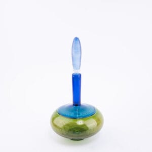 Moonlight & Roses. Blue & Green Glass Bottle. Large Size