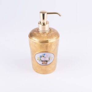 Villari. Caravaggio Hand Painted Porcelain Soap and Lotion Dispenser. Medium Size