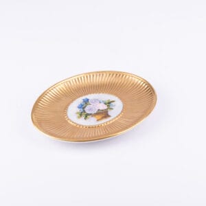 Villari. Caravaggio Soap Dish Hand Painted and Gilded. Small Size