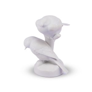 Nymphenburg. Sculpture of Two Titmice Birds in White Bisque. Medium Size