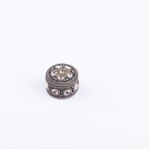 Welforth. Bronze Round Souvenir Box with Stones. Small Size