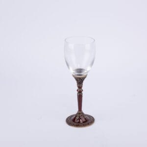 Tizo Design. Burgundy Flute Drinking Glass Studded with Crystals. Medium Size