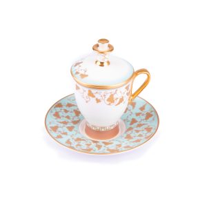 Prouna. Imperial Jade Tea Cup And Plate of Porcelain