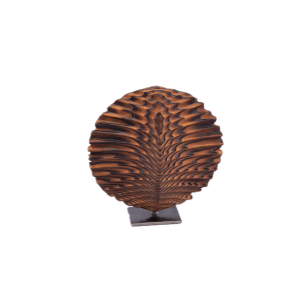 Etienne Moyat. Leaf Chocolate Wood Sculpture. Medium Size